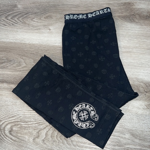 Chrome Hearts Leggings Logo×Black Msize Chrome Hearts Black Script Logo Leggings - SRM – SHENGLI